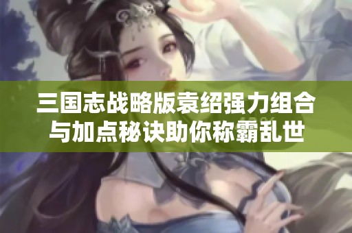 三国志战略版袁绍强力组合与加点秘诀助你称霸乱世