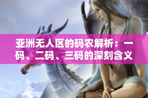 亚洲无人区的码农解析：一码、二码、三码的深刻含义解析