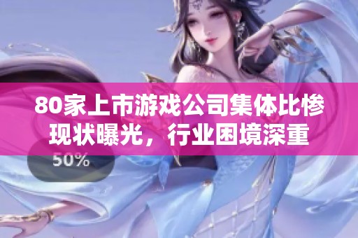 80家上市游戏公司集体比惨现状曝光，行业困境深重