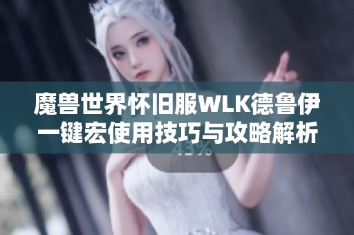 魔兽世界怀旧服WLK德鲁伊一键宏使用技巧与攻略解析