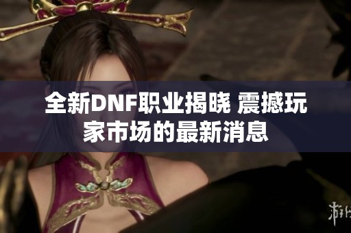 全新DNF职业揭晓 震撼玩家市场的最新消息