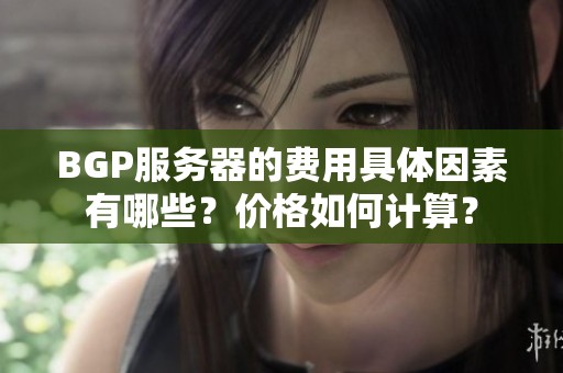 BGP服务器的费用具体因素有哪些？价格如何计算？