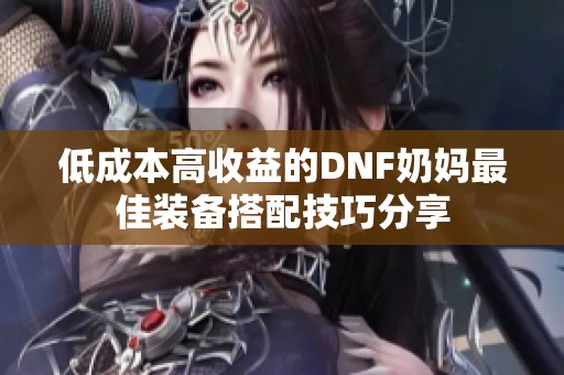 低成本高收益的DNF奶妈最佳装备搭配技巧分享