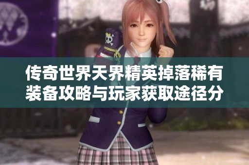 传奇世界天界精英掉落稀有装备攻略与玩家获取途径分析
