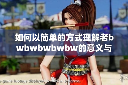 如何以简单的方式理解老bwbwbwbwbw的意义与背景