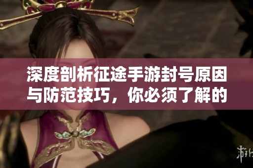 深度剖析征途手游封号原因与防范技巧，你必须了解的规则