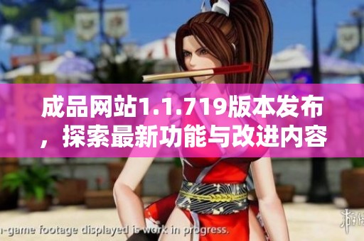 成品网站1.1.719版本发布，探索最新功能与改进内容