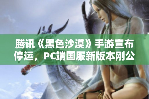 腾讯《黑色沙漠》手游宣布停运，PC端国服新版本刚公测不久