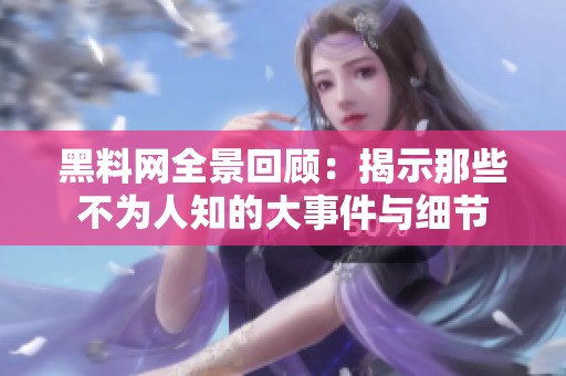黑料网全景回顾：揭示那些不为人知的大事件与细节