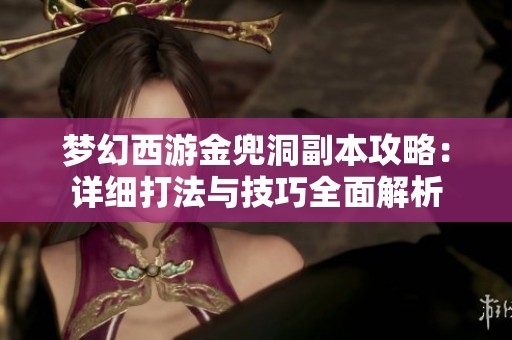 梦幻西游金兜洞副本攻略：详细打法与技巧全面解析