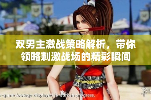 双男主激战策略解析，带你领略刺激战场的精彩瞬间