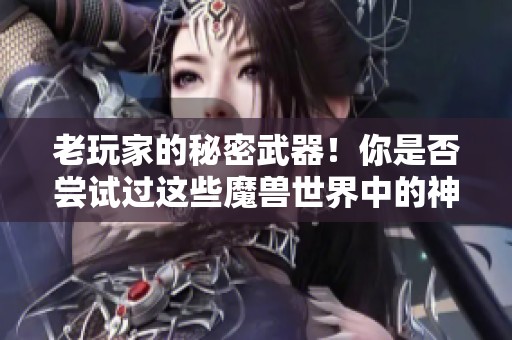 老玩家的秘密武器！你是否尝试过这些魔兽世界中的神级珍品？