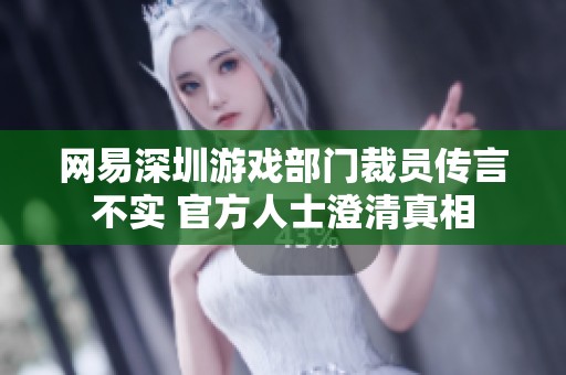 网易深圳游戏部门裁员传言不实 官方人士澄清真相