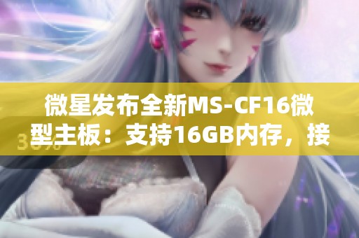 微星发布全新MS-CF16微型主板：支持16GB内存，接口丰富满足多样化需求