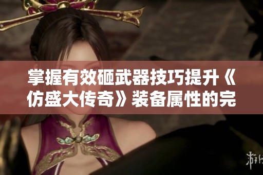 掌握有效砸武器技巧提升《仿盛大传奇》装备属性的完整攻略与经验分享