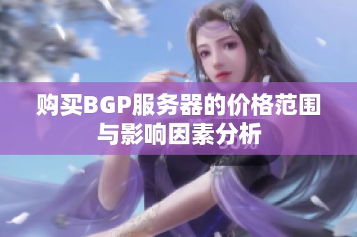 购买BGP服务器的价格范围与影响因素分析