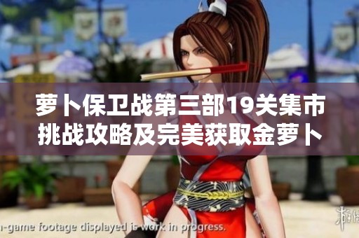 萝卜保卫战第三部19关集市挑战攻略及完美获取金萝卜的技巧分享