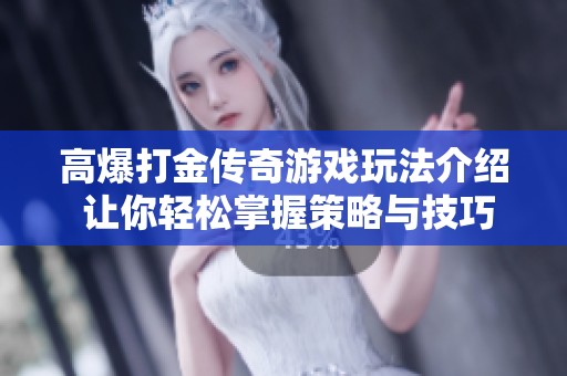 高爆打金传奇游戏玩法介绍 让你轻松掌握策略与技巧提升游戏体验