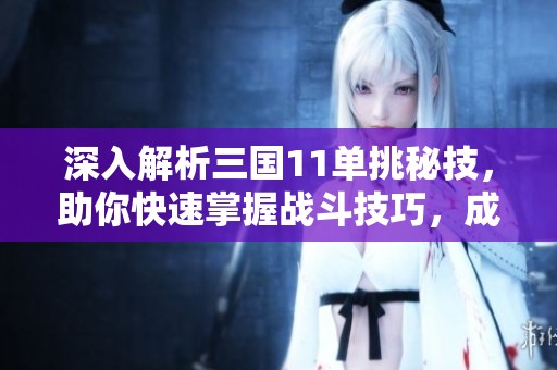 深入解析三国11单挑秘技，助你快速掌握战斗技巧，成为战场上的无敌战神！