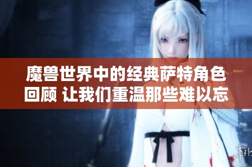 魔兽世界中的经典萨特角色回顾 让我们重温那些难以忘怀的传说故事