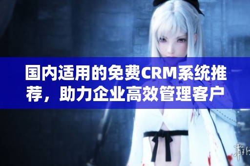 国内适用的免费CRM系统推荐，助力企业高效管理客户关系