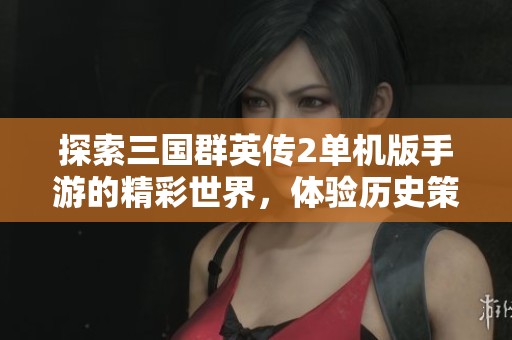 探索三国群英传2单机版手游的精彩世界，体验历史策略的无限魅力与挑战