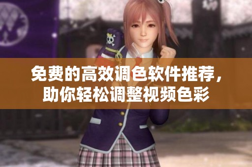 免费的高效调色软件推荐，助你轻松调整视频色彩