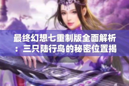 最终幻想七重制版全面解析：三只陆行鸟的秘密位置揭晓与寻找攻略