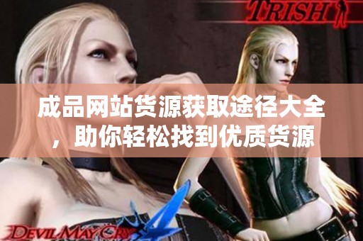 成品网站货源获取途径大全，助你轻松找到优质货源