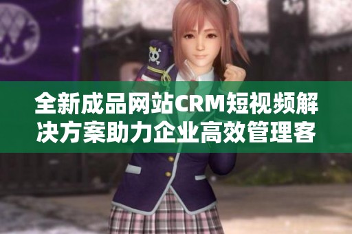 全新成品网站CRM短视频解决方案助力企业高效管理客户关系