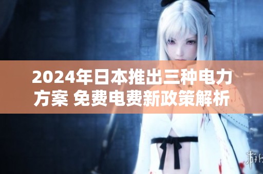2024年日本推出三种电力方案 免费电费新政策解析