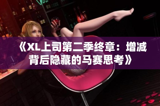 《XL上司第二季终章：增减背后隐藏的马赛思考》