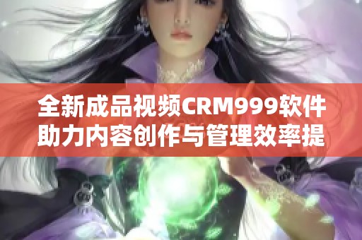 全新成品视频CRM999软件助力内容创作与管理效率提升