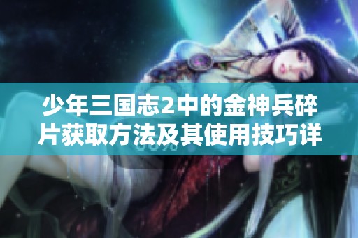 少年三国志2中的金神兵碎片获取方法及其使用技巧详解