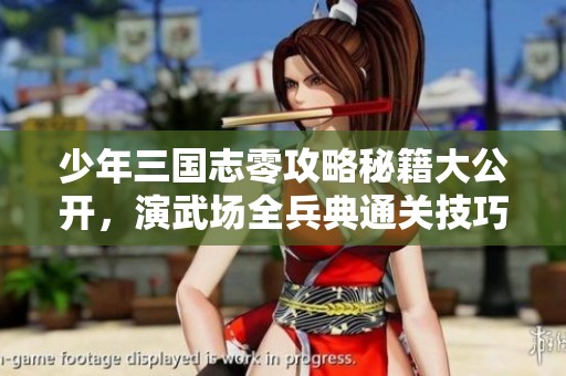 少年三国志零攻略秘籍大公开，演武场全兵典通关技巧解析