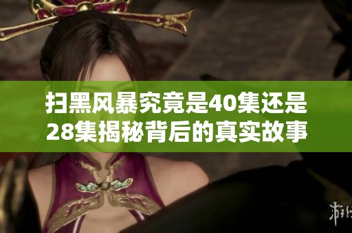 扫黑风暴究竟是40集还是28集揭秘背后的真实故事