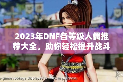 2023年DNF各等级人偶推荐大全，助你轻松提升战斗力