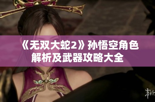 《无双大蛇2》孙悟空角色解析及武器攻略大全