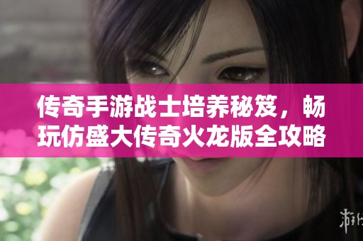 传奇手游战士培养秘笈，畅玩仿盛大传奇火龙版全攻略