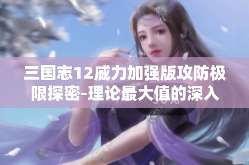 三国志12威力加强版攻防极限探密-理论最大值的深入解析