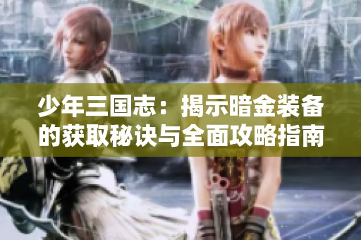 少年三国志：揭示暗金装备的获取秘诀与全面攻略指南
