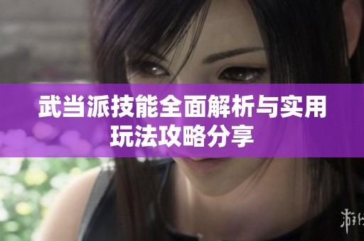 武当派技能全面解析与实用玩法攻略分享