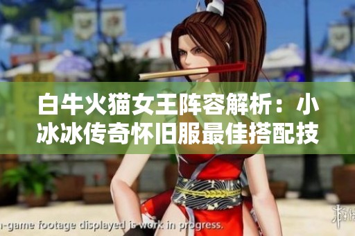 白牛火猫女王阵容解析：小冰冰传奇怀旧服最佳搭配技巧分享