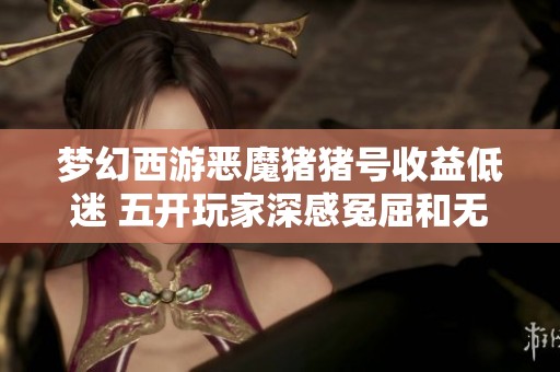 梦幻西游恶魔猪猪号收益低迷 五开玩家深感冤屈和无奈