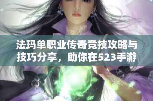 法玛单职业传奇竞技攻略与技巧分享，助你在523手游网驰骋全场
