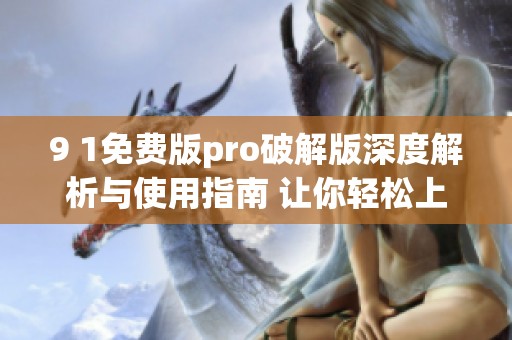 9 1免费版pro破解版深度解析与使用指南 让你轻松上手