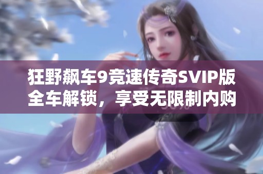 狂野飙车9竞速传奇SVIP版全车解锁，享受无限制内购体验
