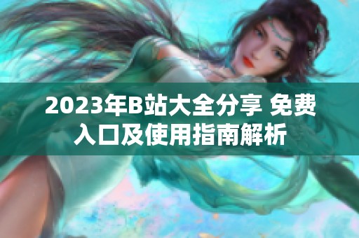 2023年B站大全分享 免费入口及使用指南解析