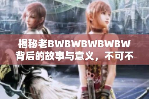 揭秘老BWBWBWBWBW背后的故事与意义，不可不看